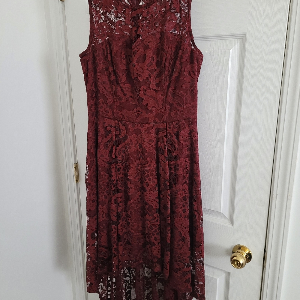 Wine red cocktail dress